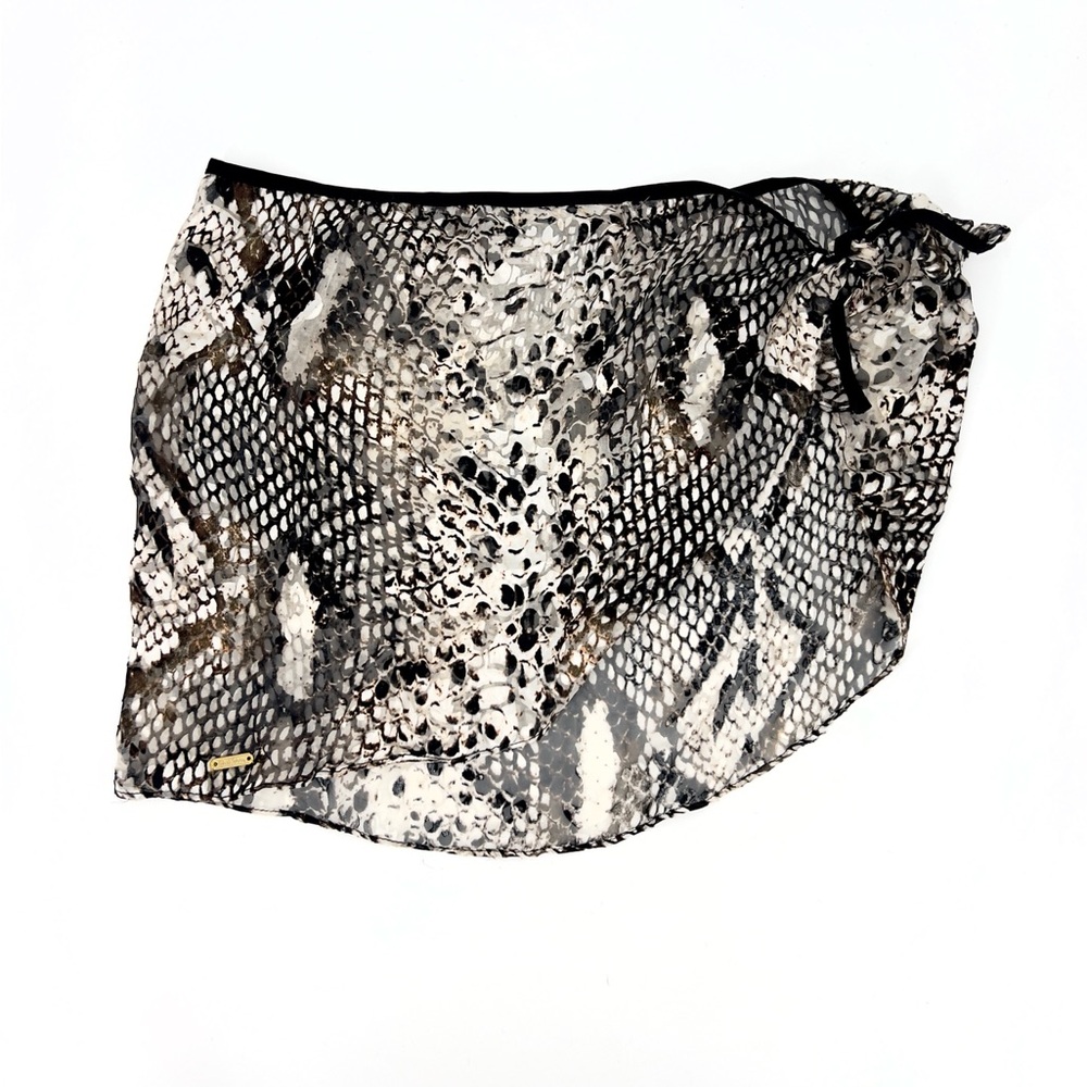 Beach Bunny Bikini Bronze Snakeskin Beach Coverup Sarong Skirt